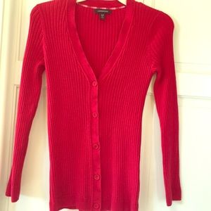 Lands’ End Red Cardigan Sweater size S/P 6-8
